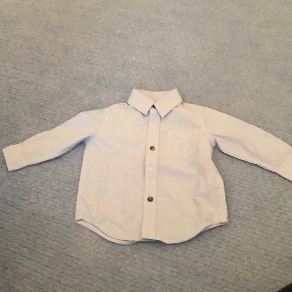 Janie and Jack blue pinstripe shirt size 6-12 mon